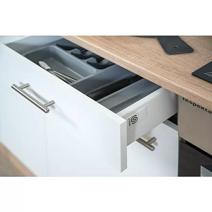 Respekta Singleküche Merle Typ 2 - Breite: 270 cm, Weiß, Mit Elektrogeräten - Detailaufnahme