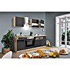 Respekta Küchenzeile KB220ESG (Breite: 220 cm, Mit Elektrogeräten, Grau)