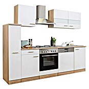 Respekta Composición de cocina (Ancho: 250 cm, Con dispositivos eléctricos, Blanco)