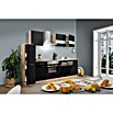Respekta Küchenzeile KB250ESSC (Breite: 250 cm, Mit Elektrogeräten, Schwarz)
