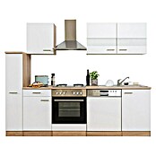 Respekta Composición de cocina (Ancho: 250 cm, Con dispositivos eléctricos, Blanco)