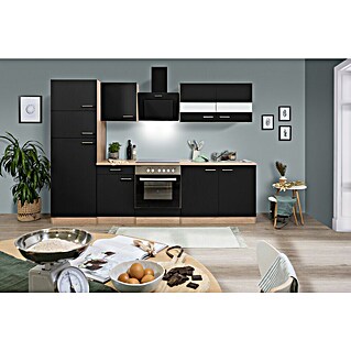 Respekta Singleküche Merle Typ 2 (Breite: 270 cm, Schwarz, Mit Elektrogeräten)