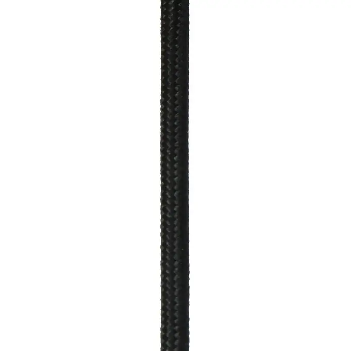 Lucide Pendelleuchte Maloto - 40 W, Amber, E27 - Nahaufnahme eines isolierten schwarzen Kabels mit Textur. Ideal für technische Anwendungen und Zubehör.