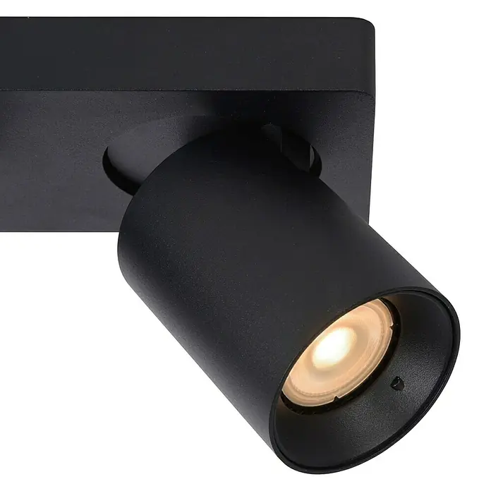 Lucide Deckenstrahler Nigel - 10 W, L x B x H: 20 x 10 x 11,5 cm, Schwarz, GU10 - Diese Aufnahme zeigt einen eleganten, schwarzen Aufbaustrahler, der eine moderne Beleuchtungslösung darstellt. Ideal für stilvolle Akzente.