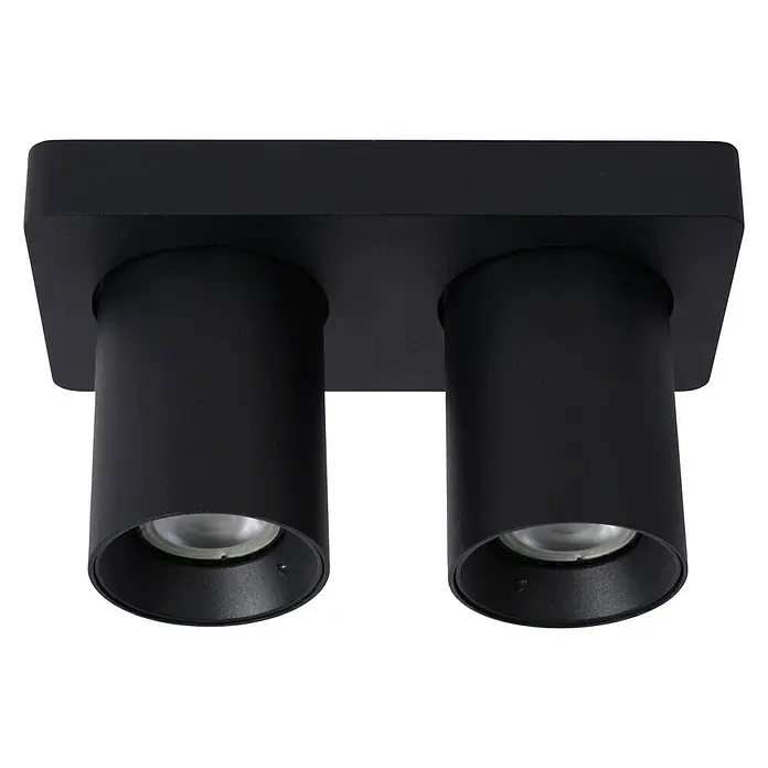 Lucide Deckenstrahler Nigel - 10 W, L x B x H: 20 x 10 x 11,5 cm, Schwarz, GU10 - Schwarze Doppelspot-Deckenleuchte für stilvolle Beleuchtung. Ideal für moderne Innenräume und flexible Lichtgestaltung.\n