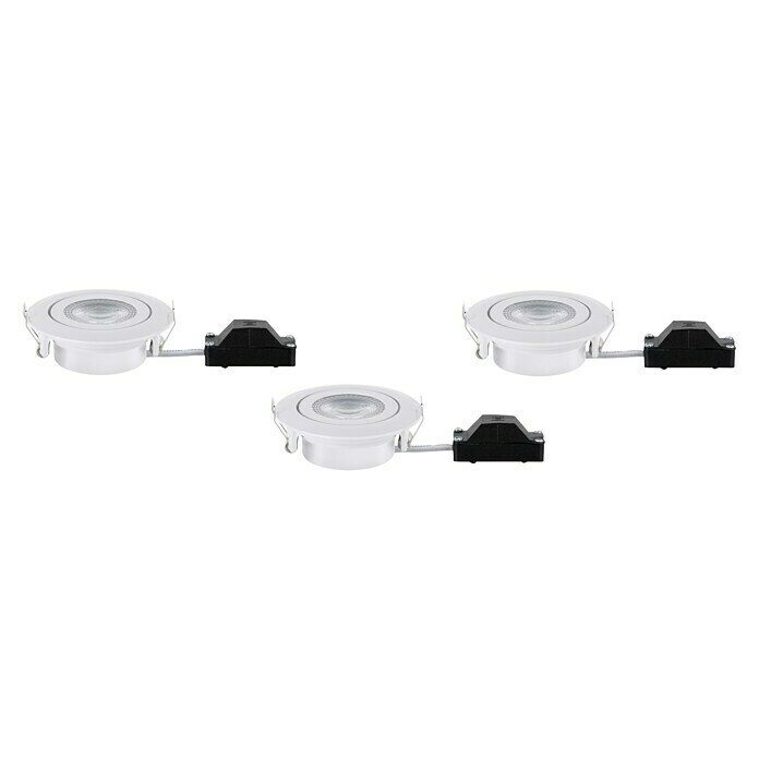 Paulmann LED-Einbauleuchten-Set6 W, Weiß, 3 Stk., Warmweiß, 8,2 cm Left Side View