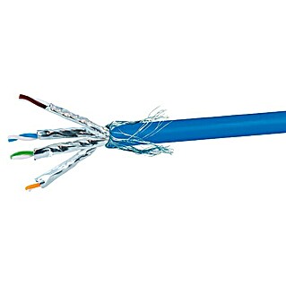 Schwaiger Netzwerkleitung CAT 8.1 S/FTP (Länge: 25 m, Blau, Bis zu 40 Gbit/s)