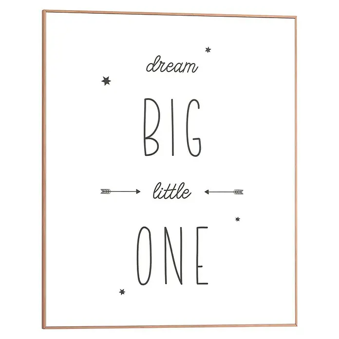 Reinders Bild Slim Frame Wood - Dream Big Little One, B x H: 40 x 50 cm - Das Wandbild "Dream Big Little One" ist eine süße Dekoration für jedes Kinderzimmer. Die helle Farbe und der hübsche Schriftzug passen wunderbar.