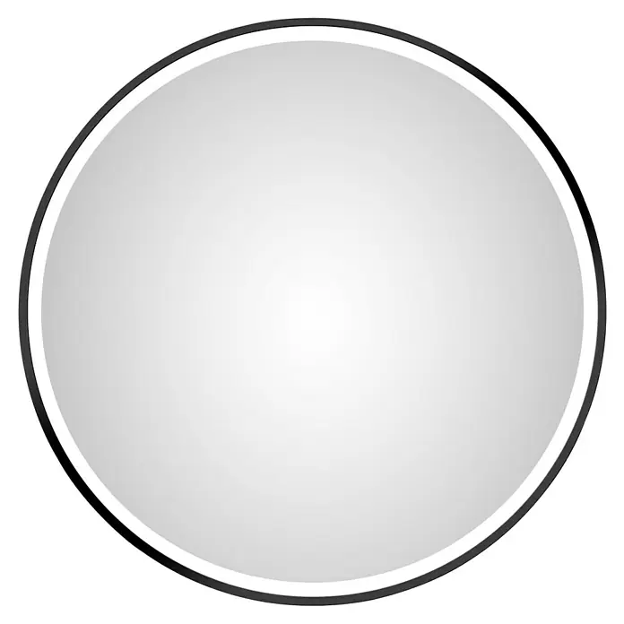 DSK Lichtspiegel Desire - Durchmesser: 55 cm, Schwarz, Leuchtmittel - Silberner Kreis mit schwarzer Umrandung und weißem Rand, ideal für Logos oder Icons. Vielseitiges Designelement.
