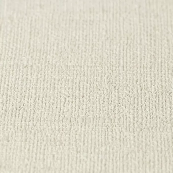Rasch Vliestapete - Beige/Creme, Uni, 10,05 x 0,53 m, Gewebestruktur - Nahaufnahme einer cremefarbenen, stark strukturierten Oberfläche, möglicherweise Stoff oder Tapete.