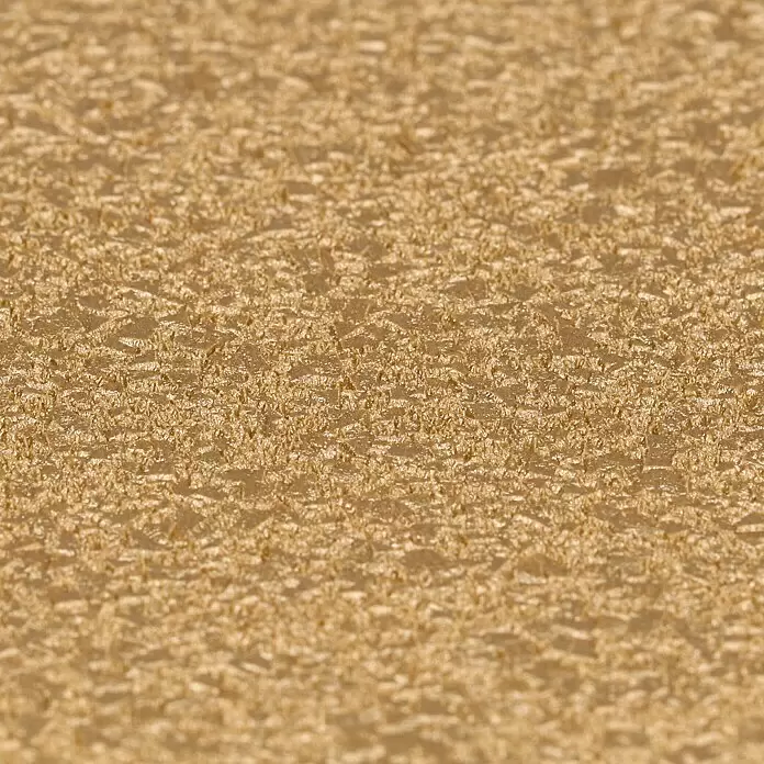 Rasch Berlin Vliestapete Muschel - Gold, Uni, 10,05 x 0,53 m - Goldbeigefarbene strukturierte Oberfläche mit grobem, körnigem Muster.