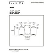 Lucide Deckenstrahler Nigel (L x B x H: 20 x 20 x 11,5 cm, Weiß, GU10) | BAUHAUS