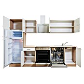 Respekta Composición de cocina (Ancho: 280 cm, Con dispositivos eléctricos, Blanco)