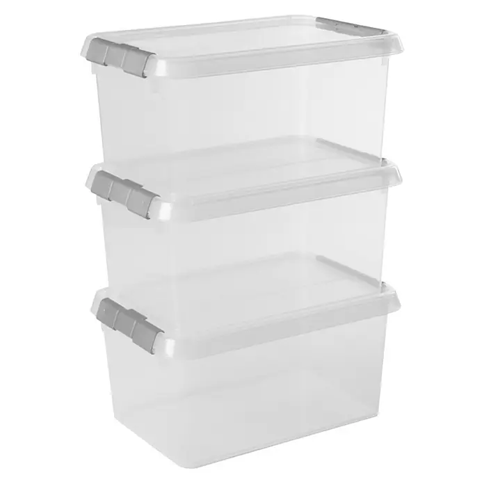 Sunware Aufbewahrungsbox-Set Comfort LineL x B x H: 30 x 20 x 14 cm, Kunststoff, Transparent, 3 Stk.