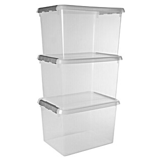 Sunware Aufbewahrungsbox-Set Comfort Line (L x B x H: 40 x 30 x 26 cm, Kunststoff, Transparent, 3 Stk.)