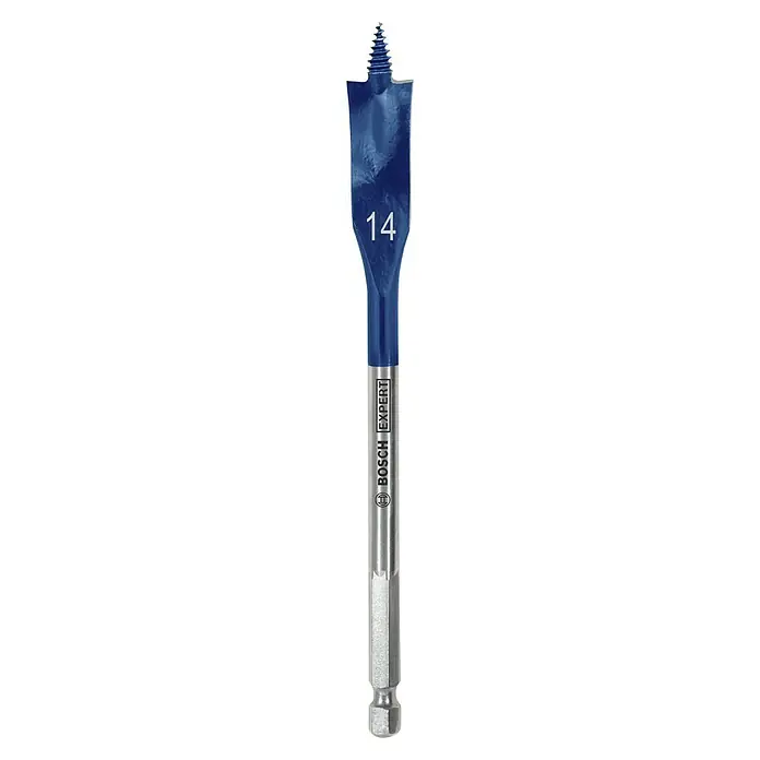 Bosch Expert Broca para madera SelfCut Speed - Diámetro de la broca: 14 mm - Broca de pala Bosch Expert con un diámetro de 14 mm, diseñada para trabajos de madera precisos y perforación rápida.