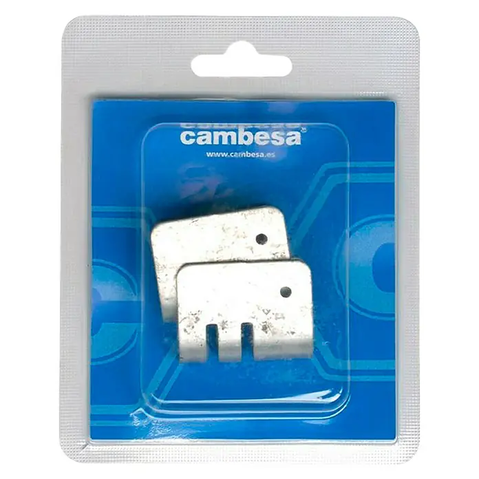 Soporte en U BL359400 - L x An x Al: 42 x 27 x 32 mm, 2 ud. - Producto Cambesa: Un paquete de dos fijaciones metálicas estampadas, empaquetadas en un blíster azul de la marca Cambesa.