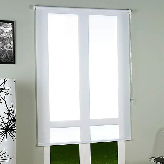 Estor enrollable Sama - An x Al: 150 x 250 cm, Blanco - Elegantes persianas enrollables blancas para una decoración moderna de ventanas. Perfectas para salones o dormitorios, filtran la luz.
