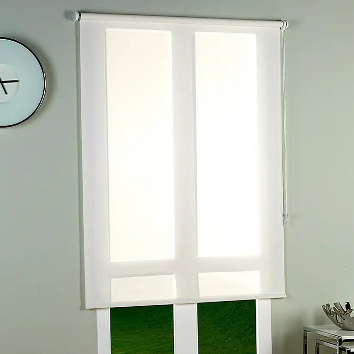 Estor enrollable screen 5% Zoe - An x Al: 120 x 250 cm, Blanco - Elegante estor doble blanco que filtra suavemente la luz y crea un ambiente moderno. Ideal para salas de estar y dormitorios, con mecanismo de cadena.