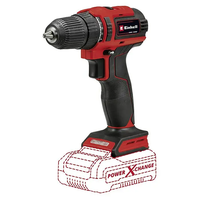 Einhell Power X-Change 18V Akku-Bohrschrauber TE-CD 18/40 Li BL - Solo18 V, Ohne Akku, 40 Nm - Akku-Bohrschrauber von Einhell, rot und schwarz, mit austauschbarem Akku. Ideal für Heimwerker und Profis.