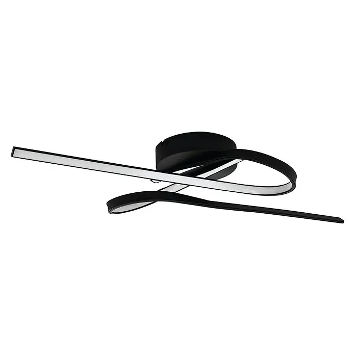 Eglo Selvina LED-Deckenleuchte SELVINA 1 - 19 W, L x B x H: 69 x 28 x 150 cm, Schwarz, Warmweiß - Moderne LED Deckenleuchte in Schwarz mit geschwungenem Design für stilvolle Beleuchtung im Raum.