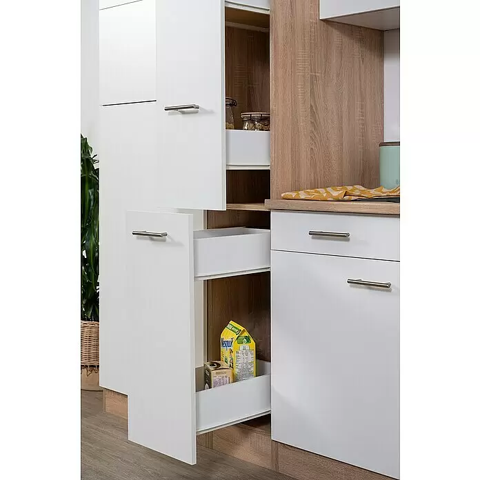 Respekta Winkelküche Merle - B x T: 310 x 172 cm, Weiß, Mit Elektrogeräten, Volumen Backofen: 60 l - Stimmungsaufnahme