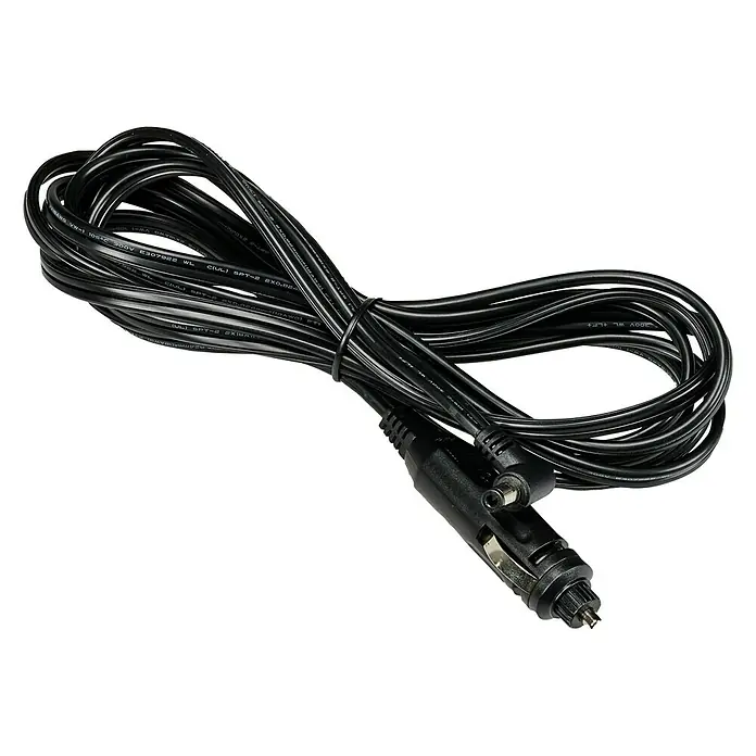 Einhell Power X-Change 18V LED-Strahler TE-CL 18/2500 LiAC - Solo - 18 V, Ohne Akku, 2.500 lm - Schwarzes Stromkabel mit Stecker für Zigarettenanzünderanschluss und DC-Stecker für elektronische Geräte im Auto.
