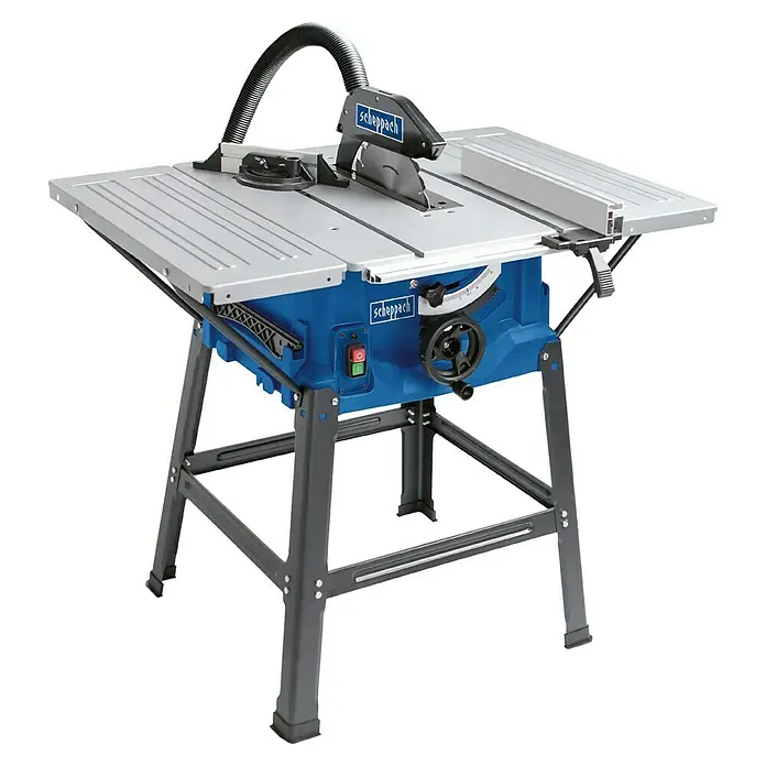 Scheppach Tischkreissäge HS100S - 2.000 W, Durchmesser Sägeblatt: 250 mm, Schnitttiefe bei 90 °: 85 mm - Die Scheppach Tischkreissäge ist ein robustes Werkzeug für präzise Schnitte in Holz und anderen Materialien, ideal für Heimwerker und Profis.