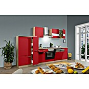 Respekta Küchenzeile KB310ESR (Breite: 310 cm, Mit Elektrogeräten, Rot)