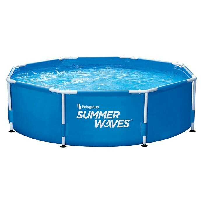 Frame-Pool-Set Summer Waves ActiveØ x H: 244 x 76 cm, 3.032 l, Blau Diagonal View