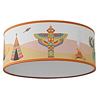 Idp Lampshades Plafón redondo Indiens (60 W, Ø x Al: 30 x 12 cm, Multicolor, E27)