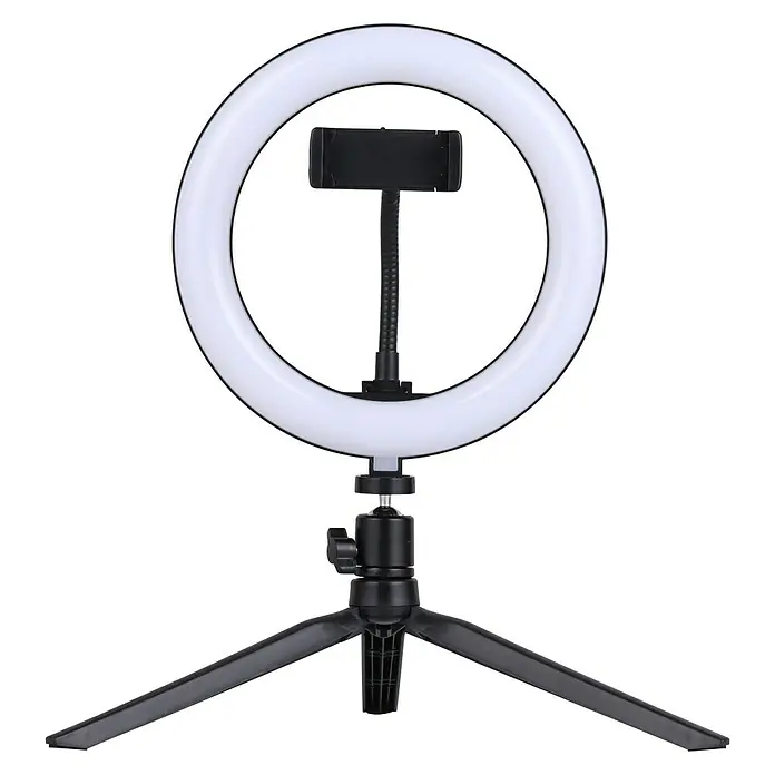 Soporte articulado para Móvil NK - Plástico - Una luz de anillo LED con trípode, perfecta para selfies y videollamadas, que proporciona una iluminación uniforme y resultados profesionales.