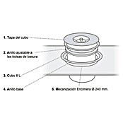 Contenedor de basura encimera 8L (Plateado) | BAUHAUS