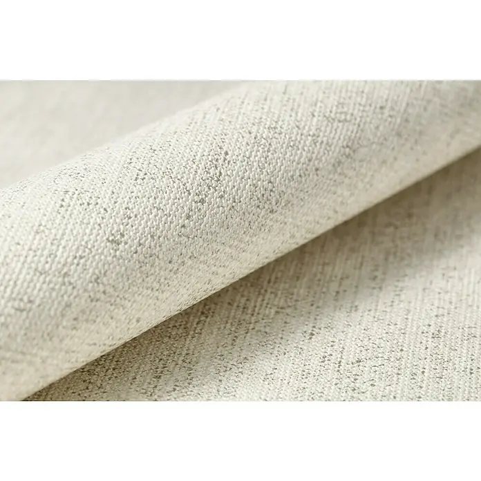 Rasch Poetry II Vliestapete Rusty - Beige, Uni, 10,05 x 0,53 m - Nahaufnahme einer gerollten hellen Textilie mit einer subtilen Textur, ideal für Möbel oder Vorhänge.