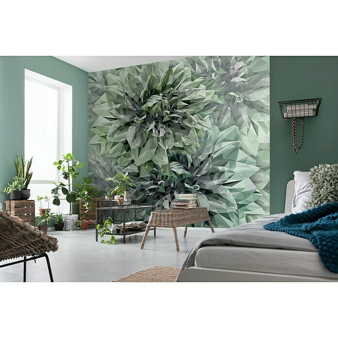 Komar Ink Fototapete Emerald Flowers (6 -tlg., B x H: 300 x 280 cm, Vlies) | BAUHAUS