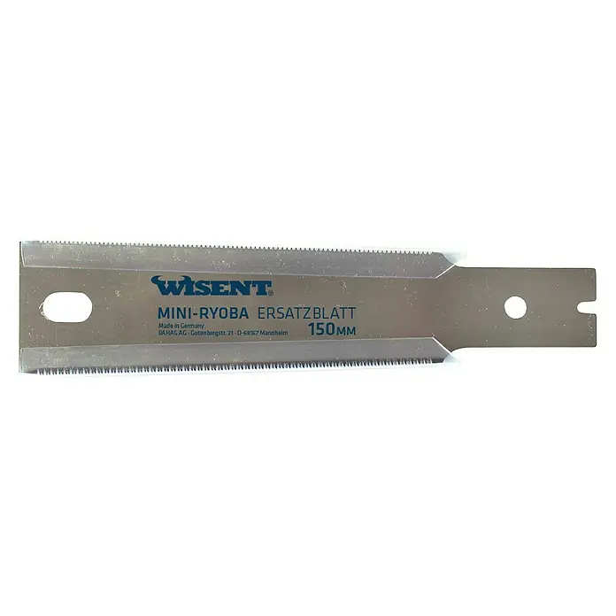 Wisent Ersatzblatt für Komfort-Japansäge Mini-Ryoba - Blattlänge: 150 mm, Passend für: Wisent Komfort-Japansäge Mini-Ryoba - Mini-Ryoba Ersatzblatt 150 mm der Marke Wisent. Das Sägeblatt ist für feine und präzise Holzarbeiten konzipiert.
