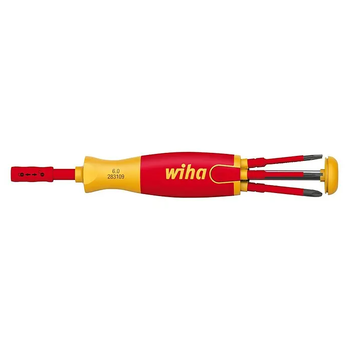 Wiha Schraubendreher-Set LiftUp electric - 7 -tlg. - Wiha Stubby Mehrfachschraubendreher mit auswechselbaren Klingen für verschiedene Schraubentypen.