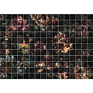 Komar Ink Fototapete Tiles Flowers (8 -tlg., B x H: 400 x 280 cm, Vlies)