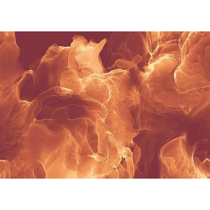Komar Ink Fototapete Evoke8 -tlg., B x H: 400 x 280 cm, Vlies - Abstrakte Kunst mit warmen Kupfertönen, die an fließende Flüssigkeiten erinnern, ideal als Hintergrund oder Textur.
