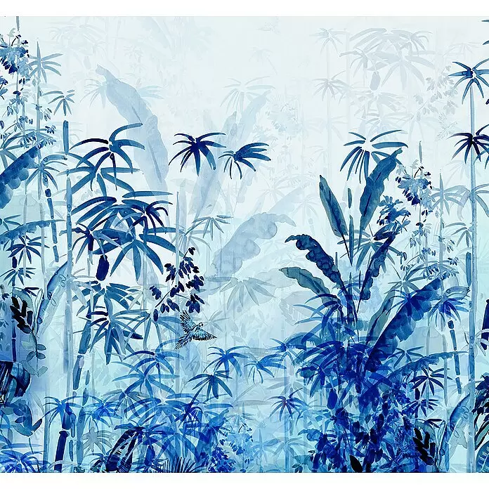 Komar Raw Fototapete Blue Jungle3 -tlg., B x H: 300 x 280 cm, Vlies