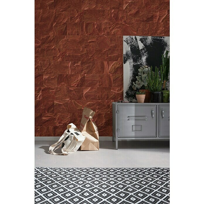 Komar Ink Fototapete Red Slate Tiles (8 -tlg., B x H: 400 x 280 cm, Vlies) | BAUHAUS