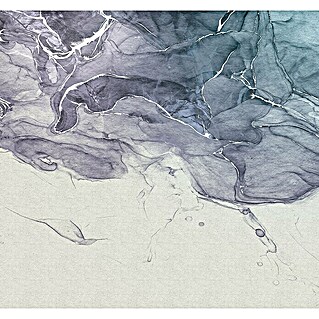 Komar Raw Fototapete Ink Blue Fluid (3 -tlg., B x H: 300 x 280 cm, Vlies)