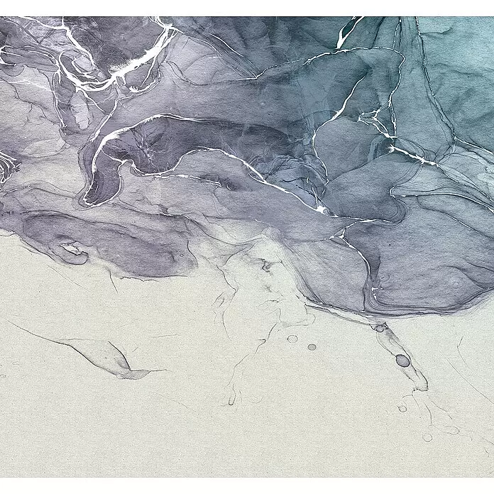 Komar Raw Fototapete Ink Blue Fluid3 -tlg., B x H: 300 x 280 cm, Vlies