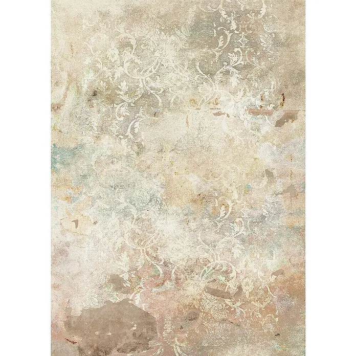Komar Raw Fototapete Ancient Times - 2 -tlg., B x H: 200 x 280 cm, Vlies - Elegante Wanddekoration mit floralen Mustern. Die sanften Farben und die verwaschene Textur verleihen Ihrem Raum eine Vintage-Atmosphäre.