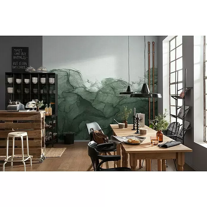 Komar Ink Fototapete Green Dust - 6 -tlg., B x H: 300 x 280 cm, Vlies - Stimmungsaufnahme