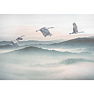 Komar Ink Fototapete Mystic Cranes (8 -tlg., B x H: 400 x 280 cm, Vlies)