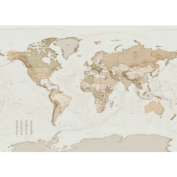 Komar Home Fototapete Earth Map (7 -tlg., B x H: 350 x 250 cm, Vlies) | BAUHAUS