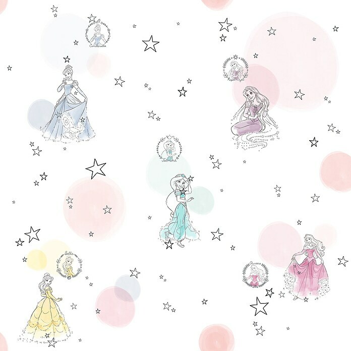 Komar Disney Edition 4 Vliestapete Princess Pretty Pastel 
