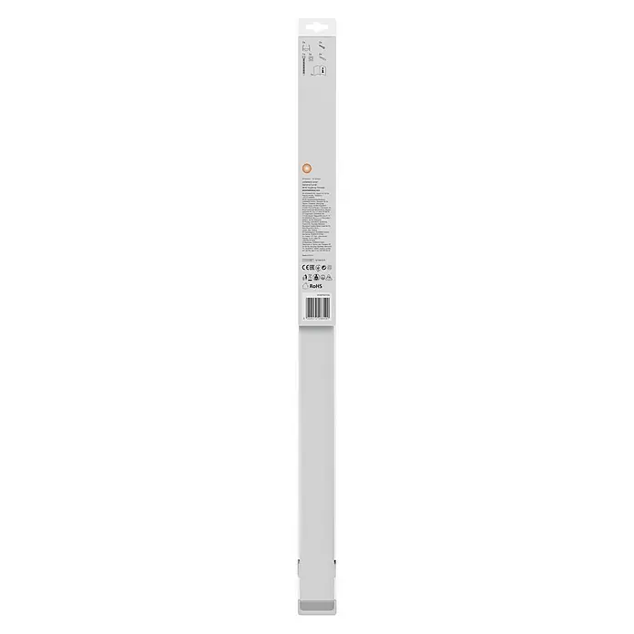 Ledvance LED-Lichtleiste Power BattenL x B x H: 60 x 4,1 x 4,8 cm, Lichtfarbe: Kaltweiß, 12 W, 220 V - 240 V - Nahaufnahme einer Produktverpackung mit Informationen zu Montage, Herstellerdetails, Zertifizierungen und Barcode.