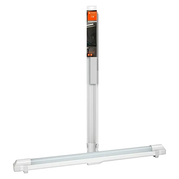 Ledvance LED-Lichtleiste Power BattenL x B x H: 60 x 4,1 x 4,8 cm, Lichtfarbe: Kaltweiß, 12 W, 220 V - 240 V - Abbildung einer LED-Leuchte von Ledvance in weißer Verpackung. Die Leuchte ist schlank und für den Innenbereich geeignet.